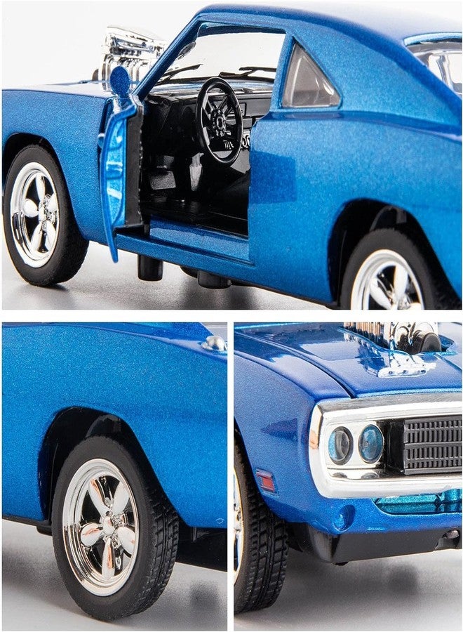 FEXXA سيارة FEXXA نموذجية مصبوبة من سبيكة معدنية حصرية بمقياس 1:32، تعمل بالسحب للخلف، مع صوت وإضاءة، لعبة سيارة صغيرة للأطفال، سيارة نموذجية معدنية مع صوت وإضاءة؟ (فاست أند فيوريس 7 - أزرق) - Image 2